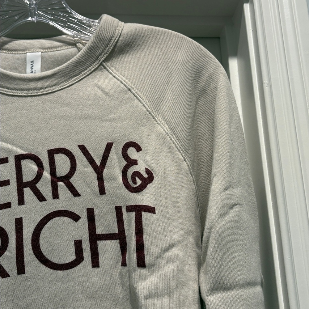Women's Beige Holiday Sweatshirt - Picture 4 of 5
